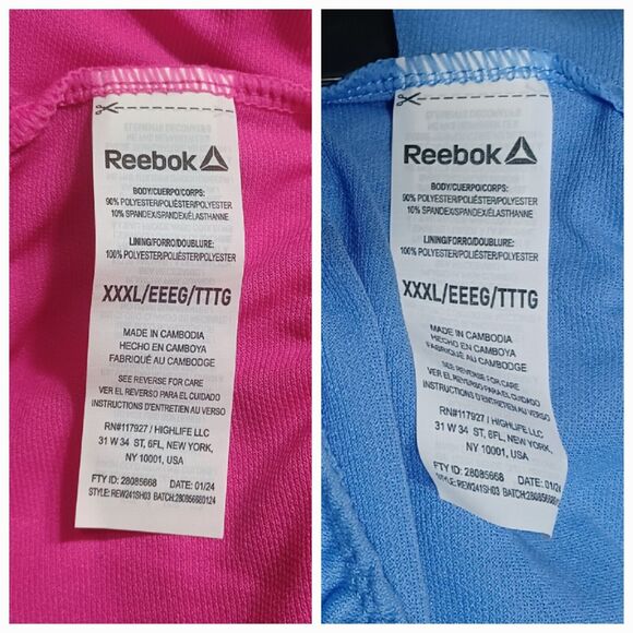2pc set NWT Reebok XXXL Slim Short Blue, Pink Running Shorts - Picture 12 of 13
